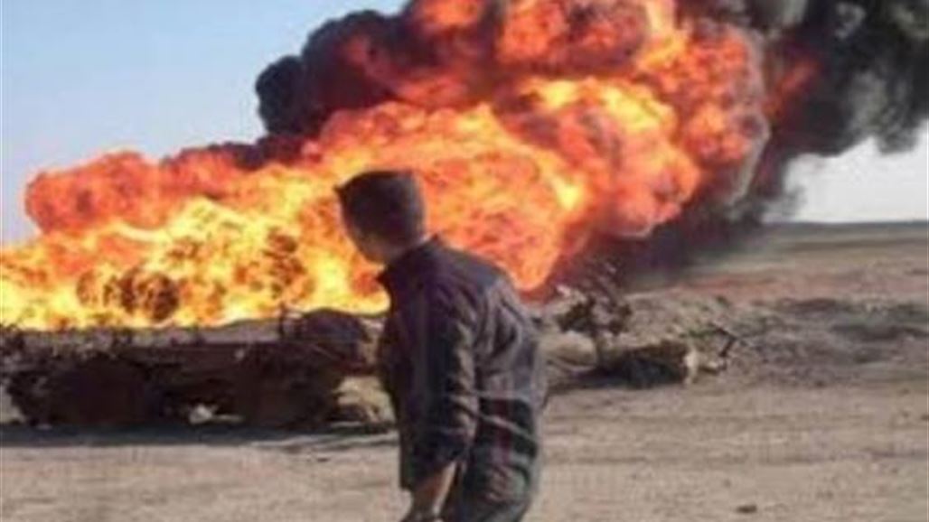 تفجير الخط العراقي التركي الناقل للنفط الخام شمال صلاح الدين