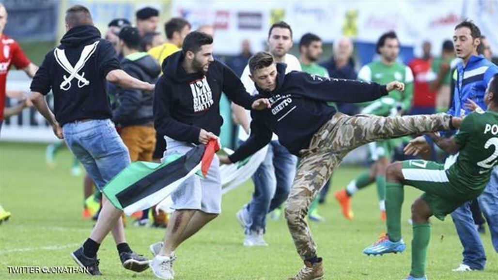 مشجعون يوقفون مباراة بين نادي إسرائيلي وآخر فرنسي ويضربون لاعبين إسرائيليين