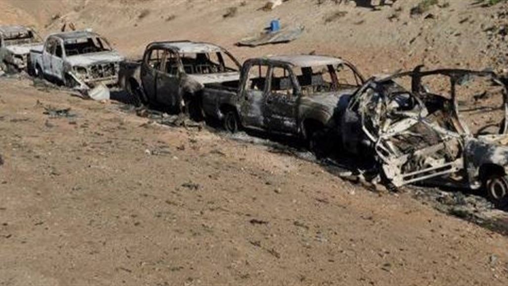 تدمير عشر سيارات تابعة لـ"داعش" ومقتل من فيها جنوب تكريت