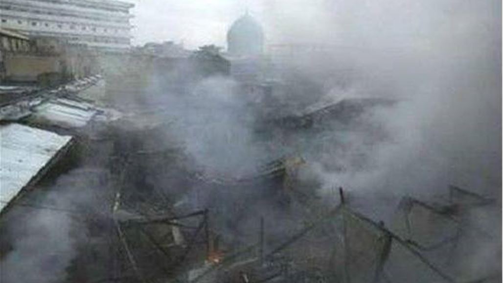 حريق كبير في مجمع تجاري قرب السنك وسط بغداد
