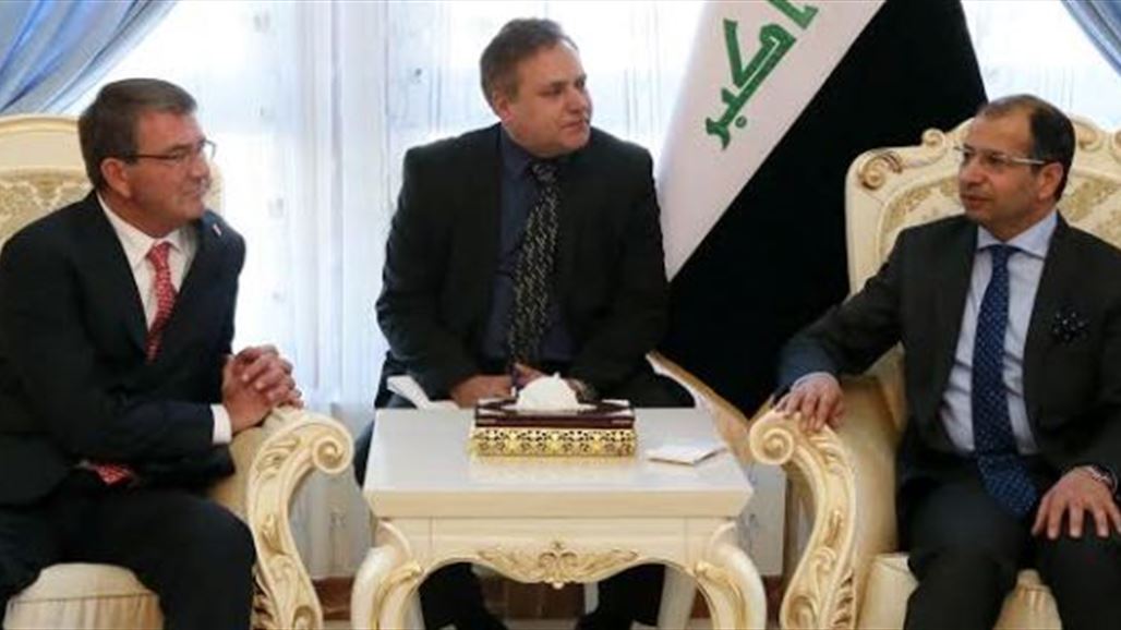 الجبوري يؤكد أثناء استقباله كارتر أهمية التعاون العسكري بين العراق وأميركا