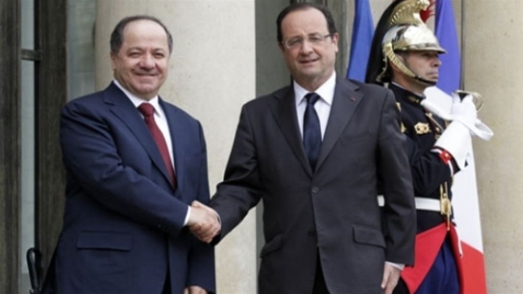 الرئيس الفرنسي يستقبل البارزاني في باريس
