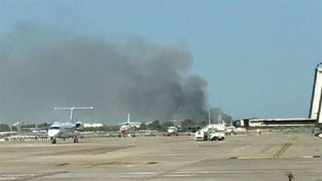حريق ضخم في مطار برشلونة