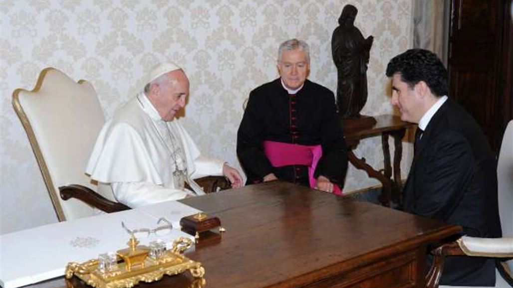 البارزاني يصل الى الفاتيكان ويجتمع مع البابا ورئيس وزرائها
