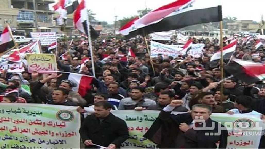 تظاهرات حاشدة في واسط تأييداً للعمليات العسكرية بالانبار