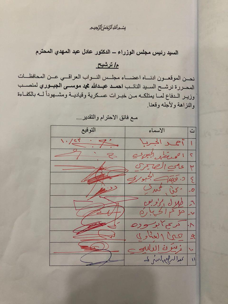 Video: Abdul Mahdi changes the names of candidates after the objections of the political blocs 636773868928668687-%D8%AA%D9%88%D8%A7%D9%82%D9%8A%D8%B9%201