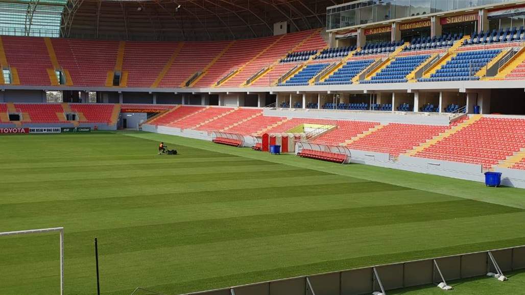 بالصور.. ملعب كربلاء الدولي في أبهى حُلة قبل مواجهة الزوراء وذوب آهن
