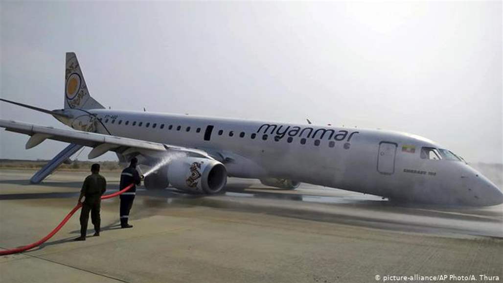 بالفيديو: هبوط اضطراري لطائرة دون عجلة أمامية في ميانمار