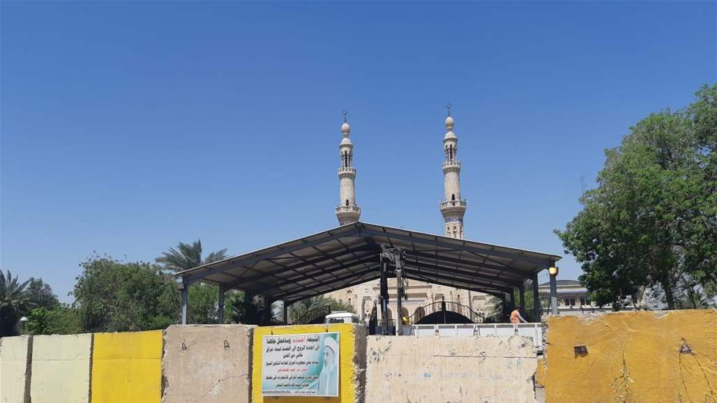 المباشرة برفع الكتل الكونكريتية من محيط جامع "أم الطبول" في بغداد