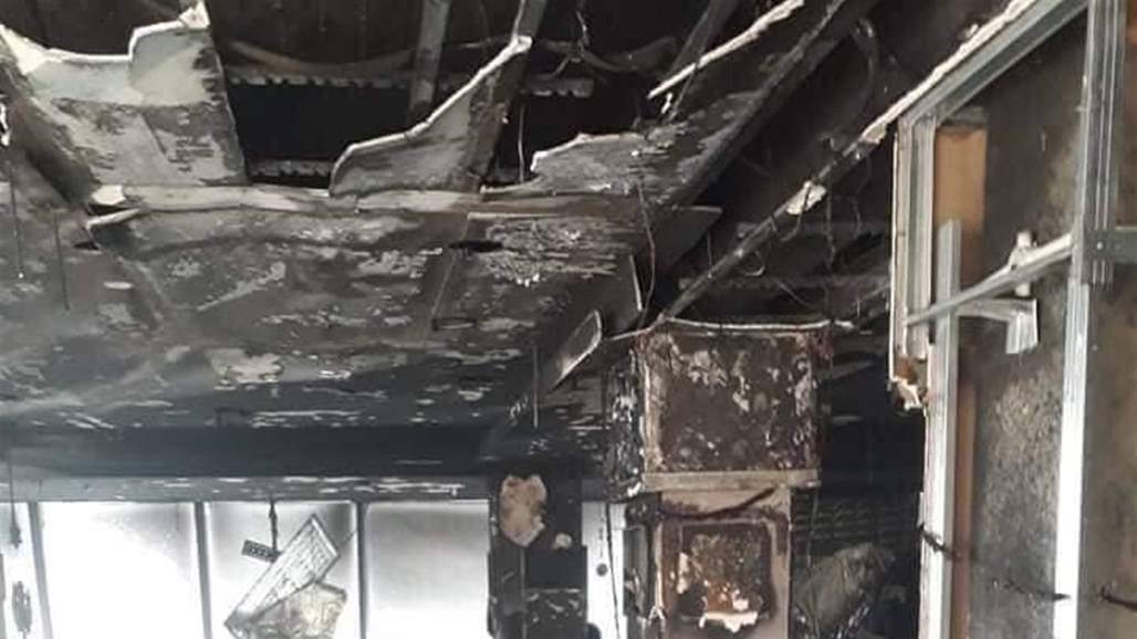 اخماد حريق في احد المطاعم وسط بغداد