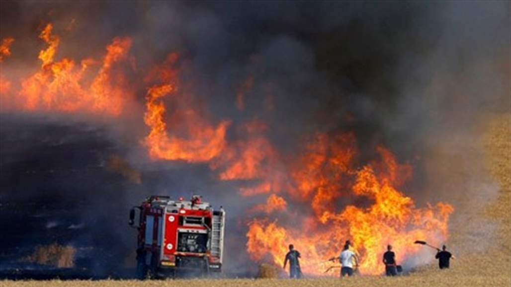 إخماد حريق نشب داخل مزرعة للحنطة غربي الانبار