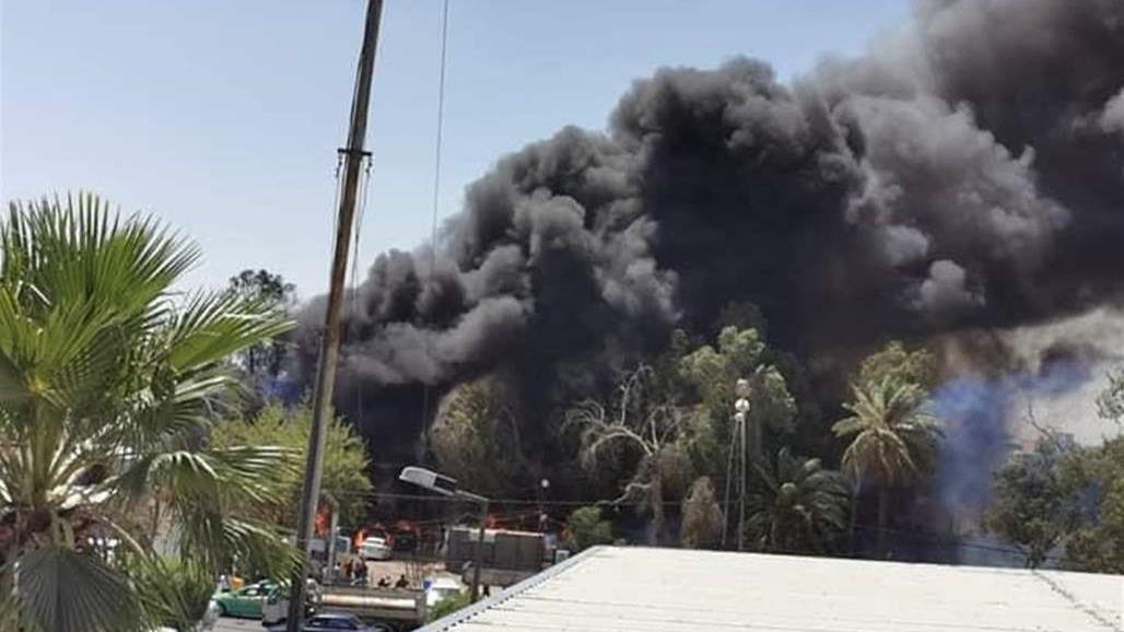 مصدر: احتراق اكثر من 20 سيارة مدنية بحريق اليرموك 