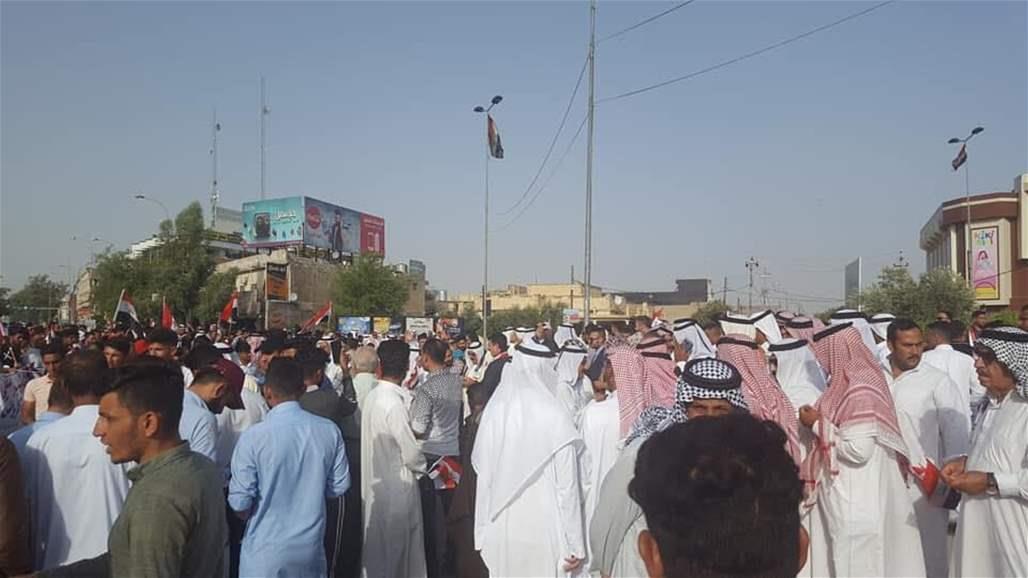 عرب كركوك يتظاهرون وسط المحافظة رافضين المحافظ الجديد 