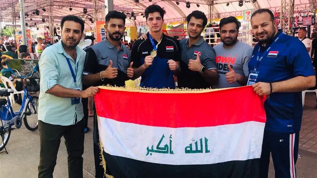 العراق يخطف الميدالية الفضية في بطولة العالم للمواي تاي