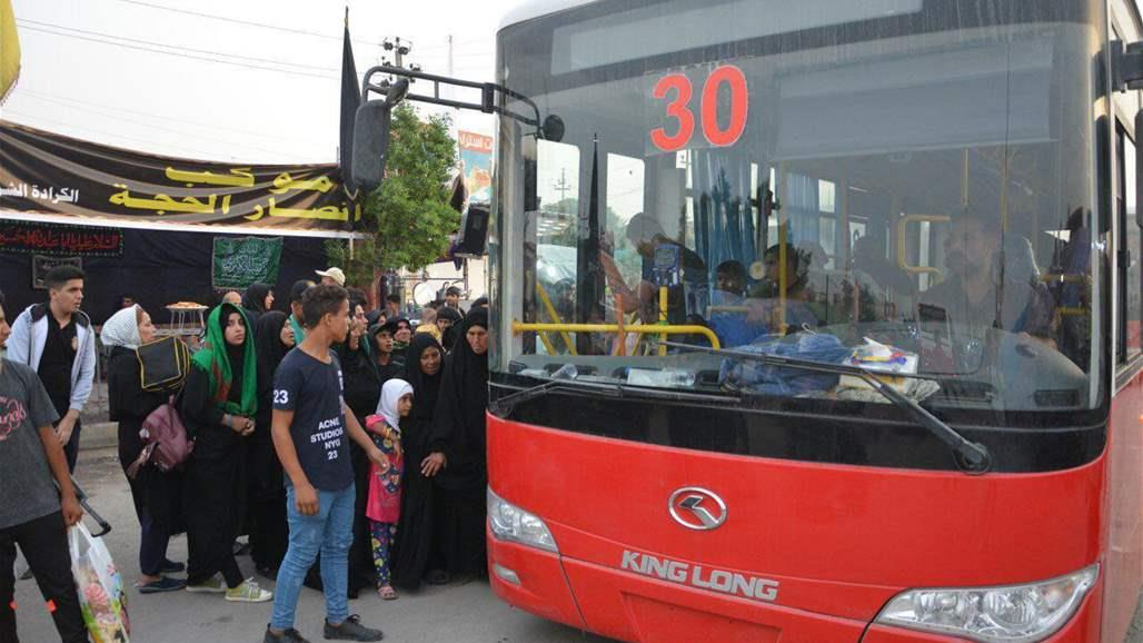 125 باص king long وثمانية قطارات لنقل زائري الكاظمية 