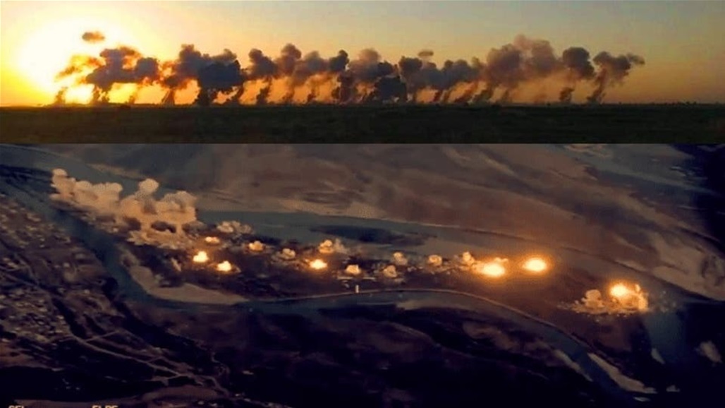 صورتان تظهران "جزيرة الدواعش العراقية" قبل وبعد الغارات الامريكية