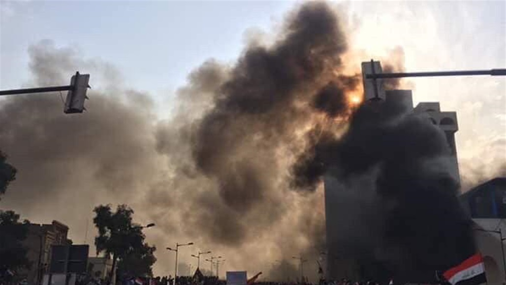 اندلاع النيران بمقر نقابة المهندسين في ذي قار