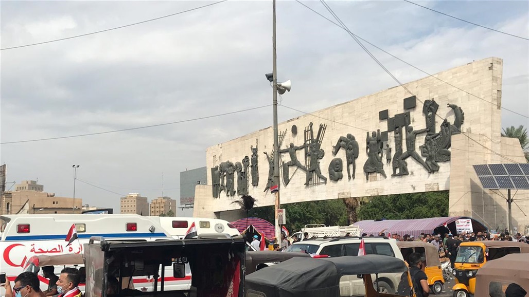 الموقف الامني في ساحة التحرير ببغداد الآن