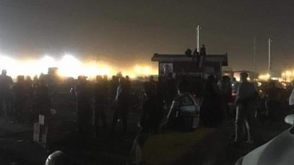 تظاهرات ليلية تغلق ميناء ام قصر في البصرة 