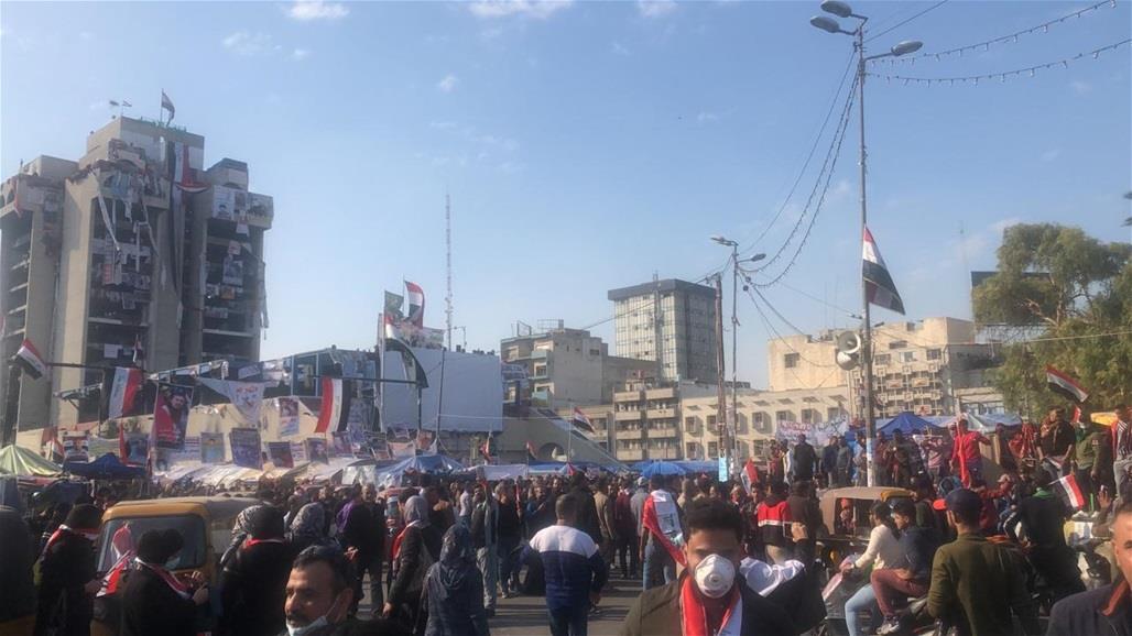 انسحاب المتظاهرين الذين دخلوا صباحا الى ساحة التحرير ببغداد  
