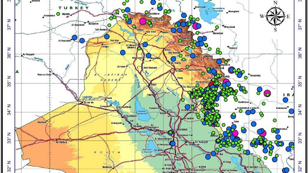 احصائية بعدد الزلازل التي ضربت العراق خلال عام 2019