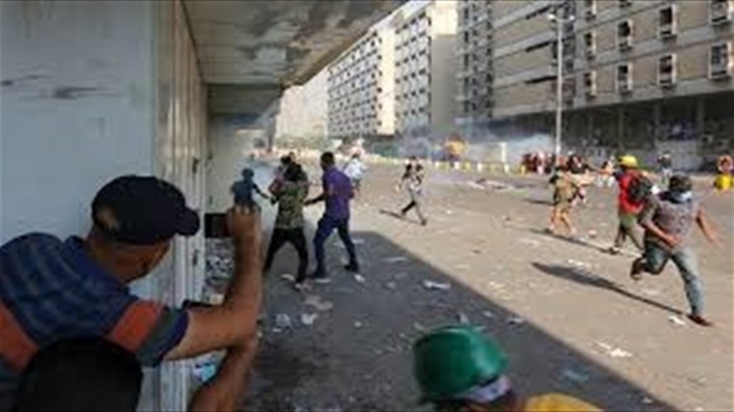 ست اصابات بتجدد الصدامات بين المتظاهرين والقوات الامنية وسط بغداد