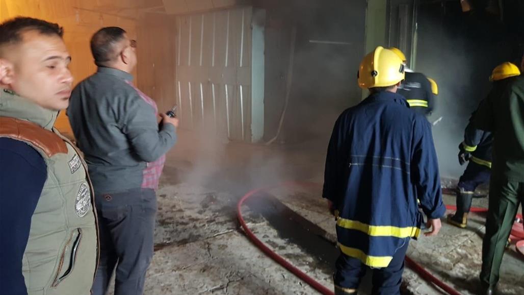  الديوانية: اخماد حريق اندلع في محال تجارية بسوق رئيسي
