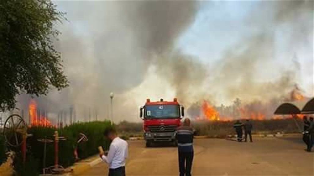 حريق في مطار المثنى ببغداد