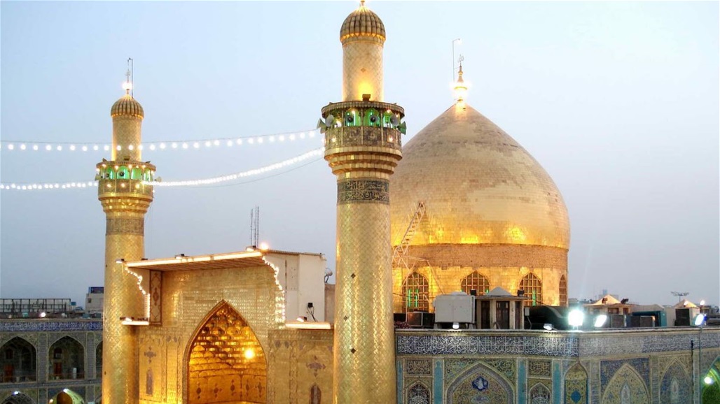 العتبه العلوية تتشح السواد "صور"