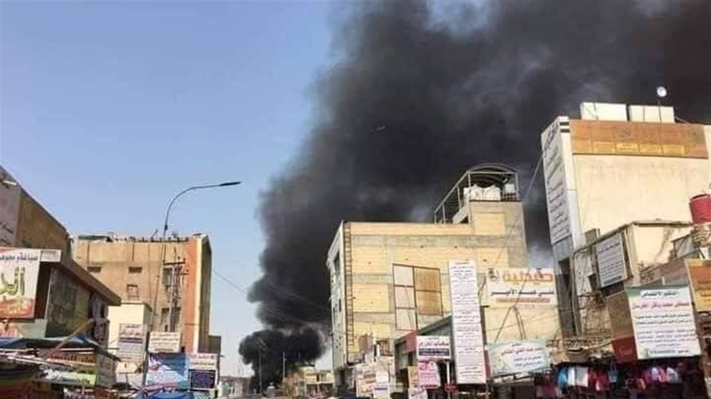 بالصور.. ألسنة لهب تلتهم خيم اعتصام في الحبوبي