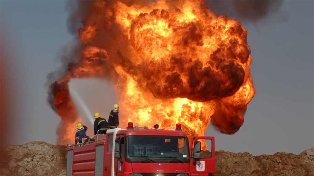الدفاع المدني يعلن اخماد حريق انبوب الغاز في المثنى