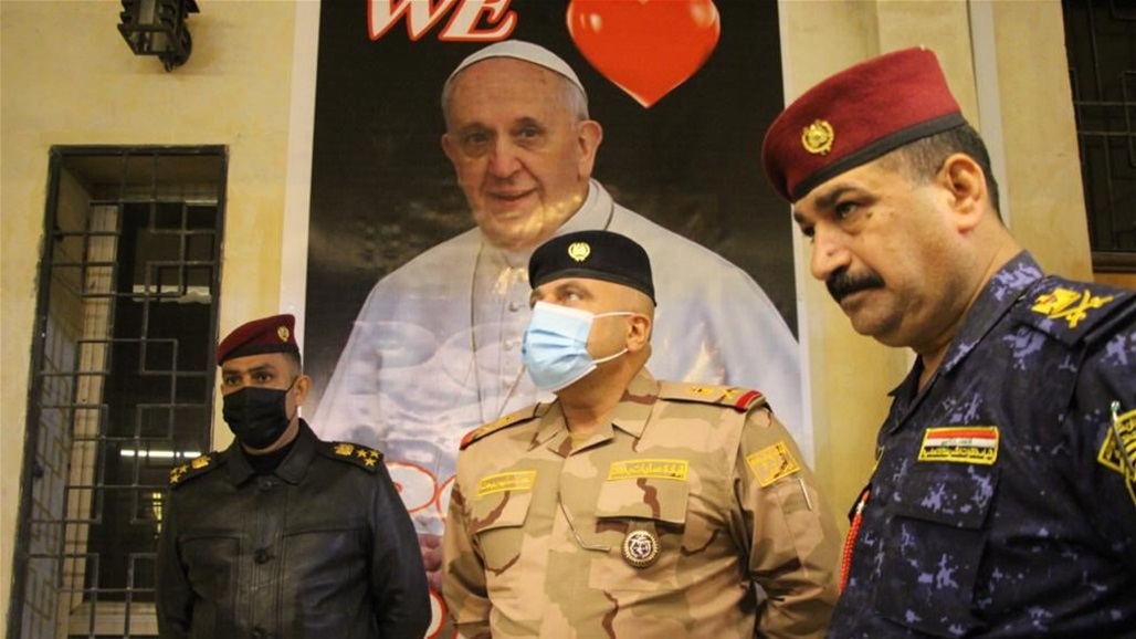 بالصور : قائد عمليات بغداد يطلع على الاستعدادت الخاصة بزيارة البابا بجولة ليلية