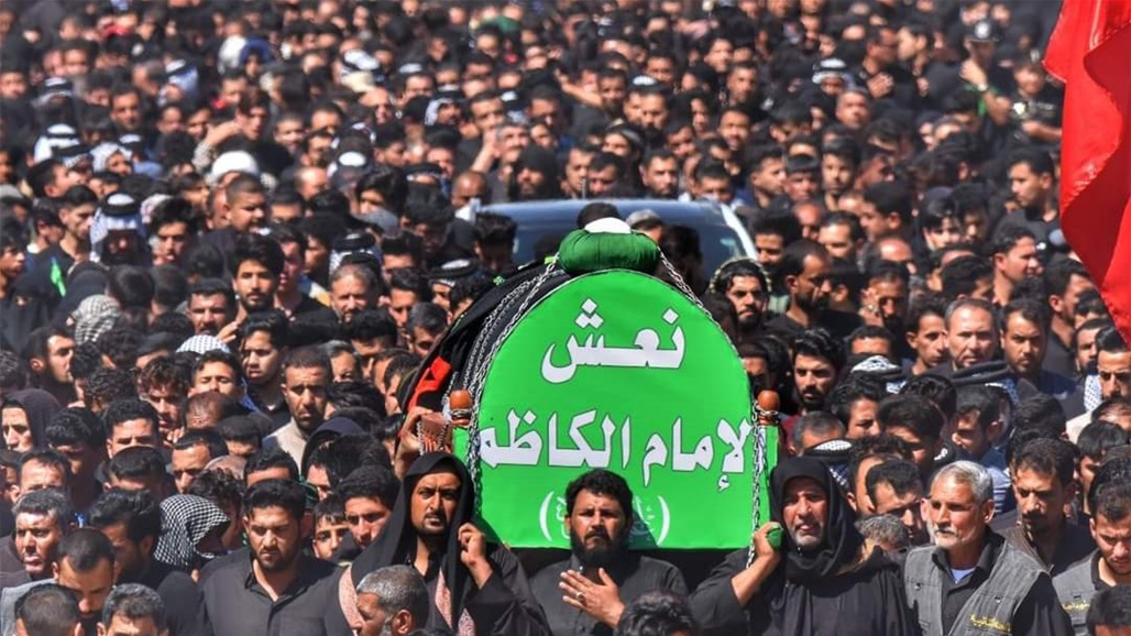 بالصور : التشييع الرمزي للأمام الكاظم عليه السلام في سوق الشيوخ