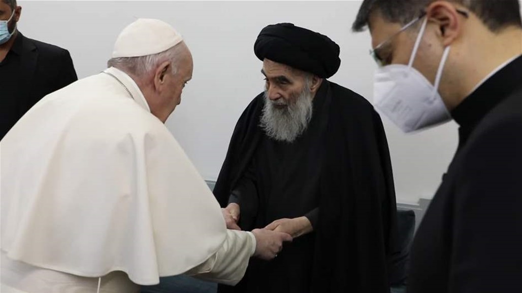 مكتب المرشد الإيراني يشيد بـ"فطنة وحكمة السيد السيستاني" خلال لقاء البابا