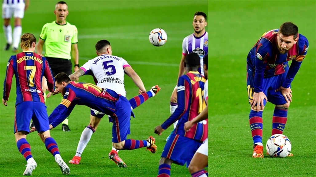 بالفيديو: ميسي يشتكي من حكم مباراة برشلونة ضد بلد الوليد 