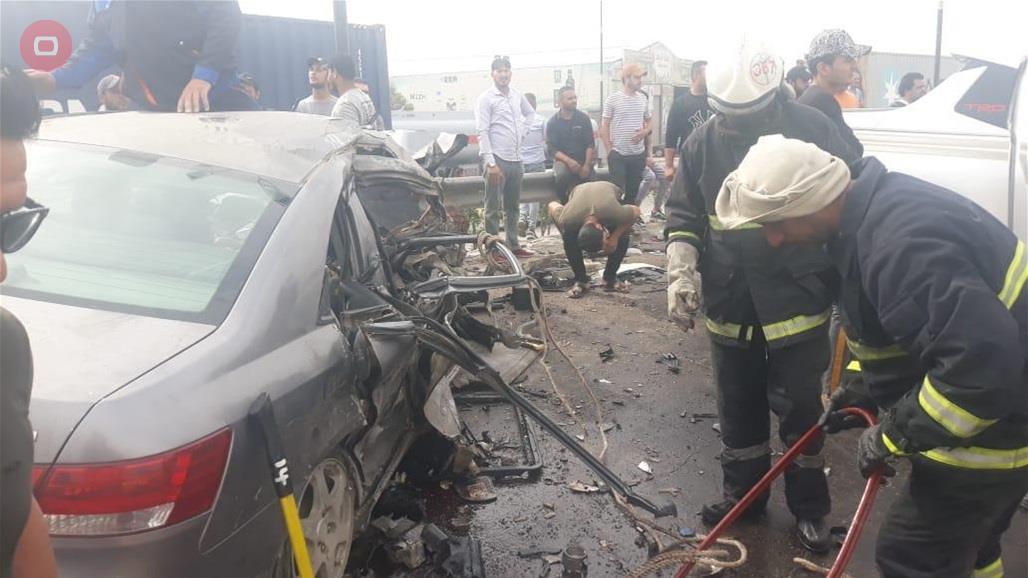 بالصور: انقاذ 6 اشخاص وانتشال جثة في حادث مروري مروع ببغداد