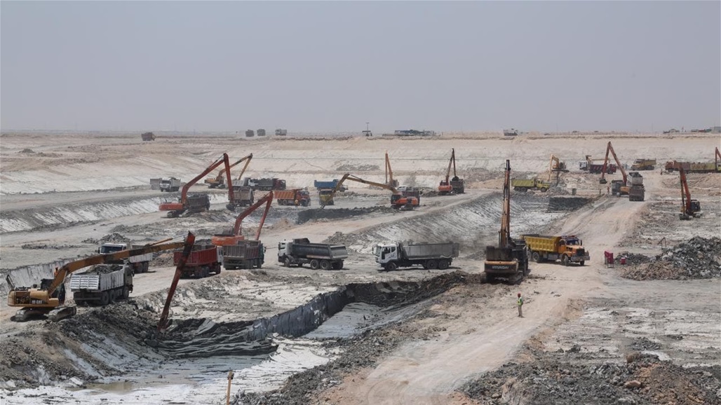 Officially... the completion of pouring the longest oil platform in the history of Iraq 