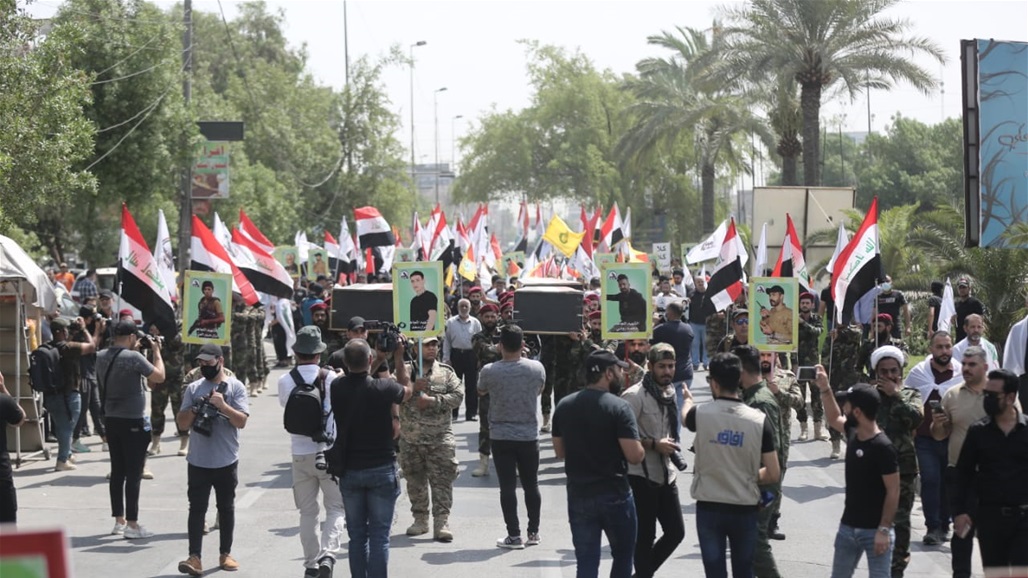 بالصور.. تشييع ضحايا الحشد الشعبي في بغداد