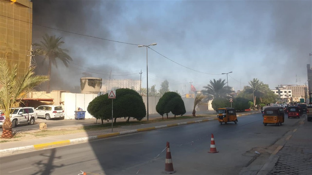 بالفيديو والصور: اندلاع حريق داخل مقر قيادة عمليات كربلاء
