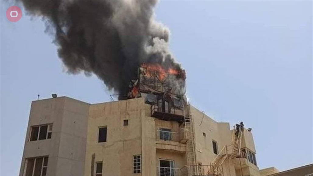 اخماد حريق اندلع بأحد فنادق المدينة القديمة في النجف الاشرف 
