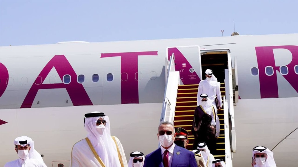 طائرة امير دولة قطر تصل الى مطار بغداد الدولي