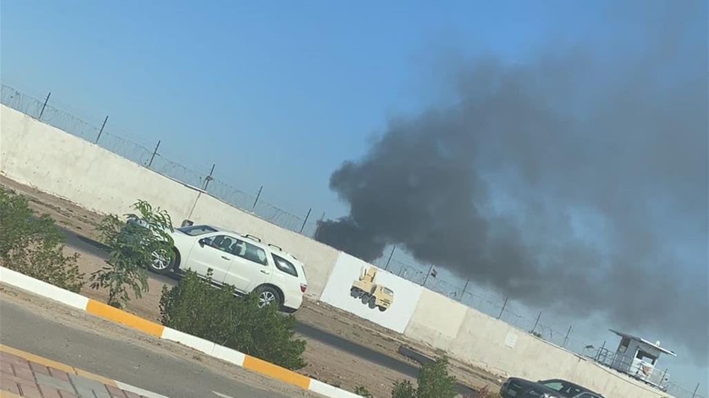 اندلاع حريق داخل معمل للمياه المعدنية ضمن مقتربات مطار بغداد 