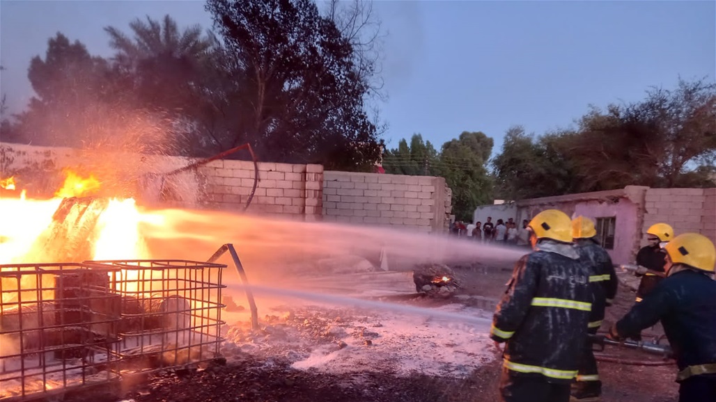 الدفاع المدني يخمد حريقا كبيرا اندلع داخل خزانات وقود شرقي بغداد