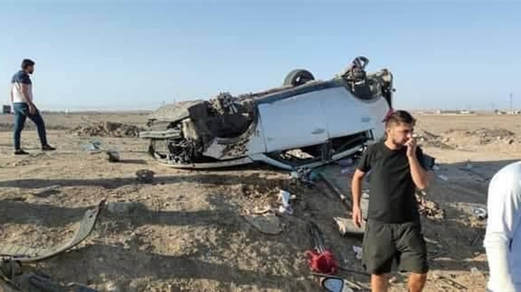بالصور.. وفاة رجل واصابة أفراد اسرته الاربعة بحادث سير على طريق موصل - بغداد