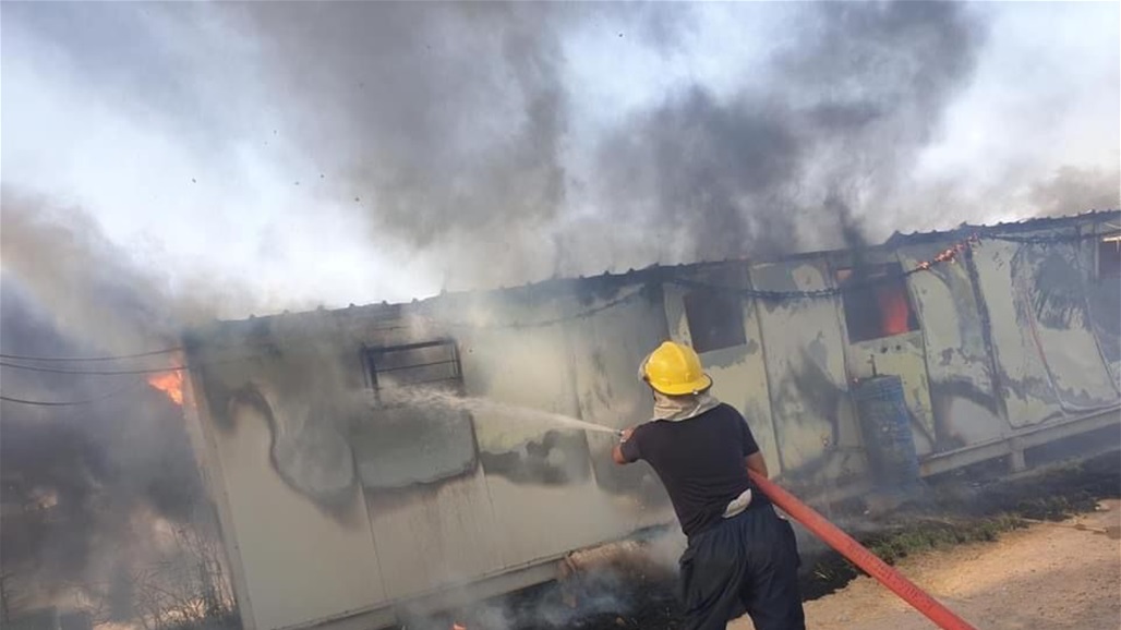 حريق داخل وزارة شمالي بغداد (صور)