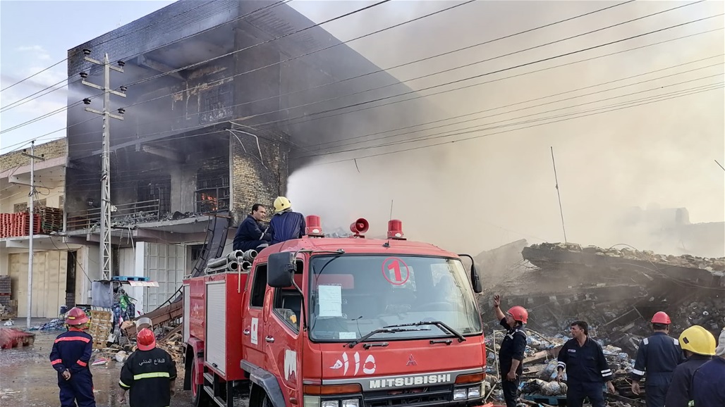 اندلاع حريق بمخازن تجارية كبيرة في ميسان