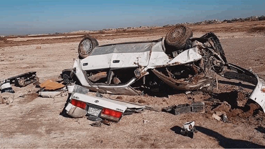 بسبب السرعة.. انقلاب مركبة ومصرع سائقها على طريق بغداد – ديوانية (صور)
