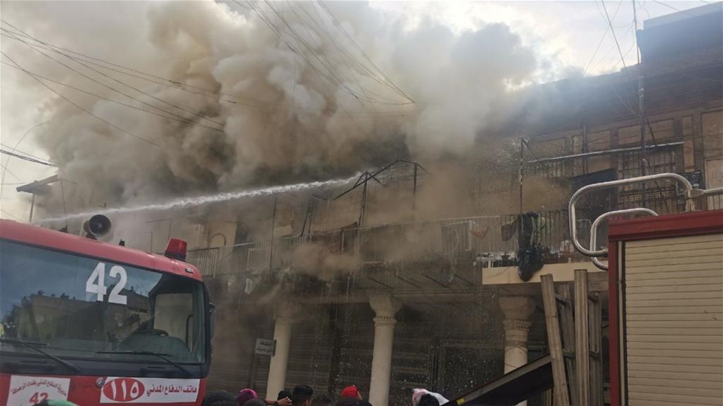 بالفيديو.. حريق كبير في سوق الشورجة وسط بغداد - عاجل