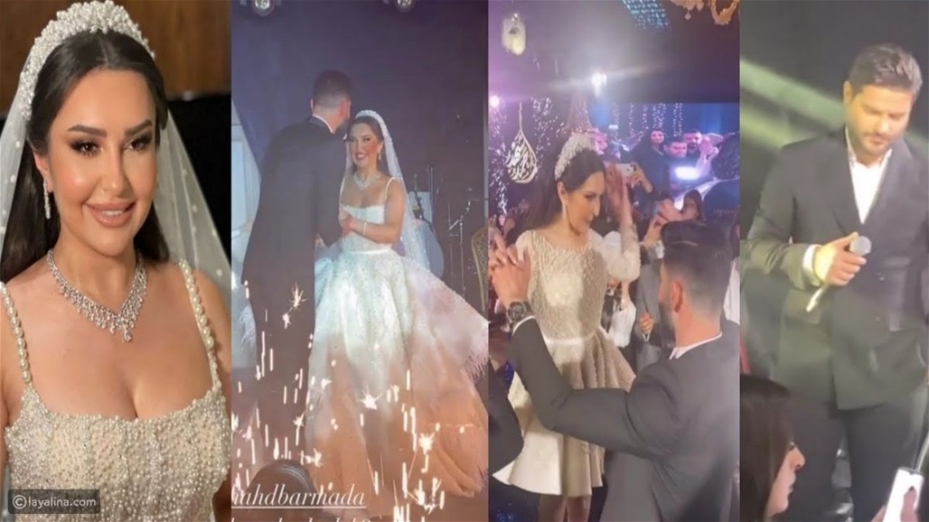 مشاهد من حفل زفاف نجم المنتخب السوري والفنانة شهد برمدا