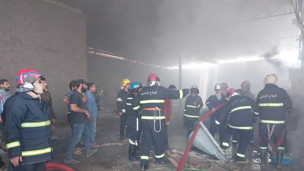 حريق في مخزن مفروشات وسط بغداد